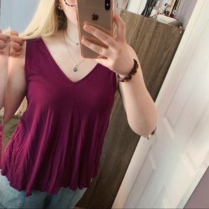 OLD NAVY burgundy v-neck tank top